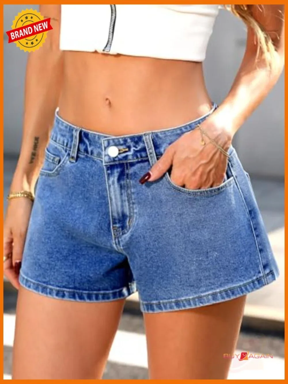 Baggy Jean Shorts A-Line High Stretch Denim Jorts Casual Summer Loose Fit Sexy